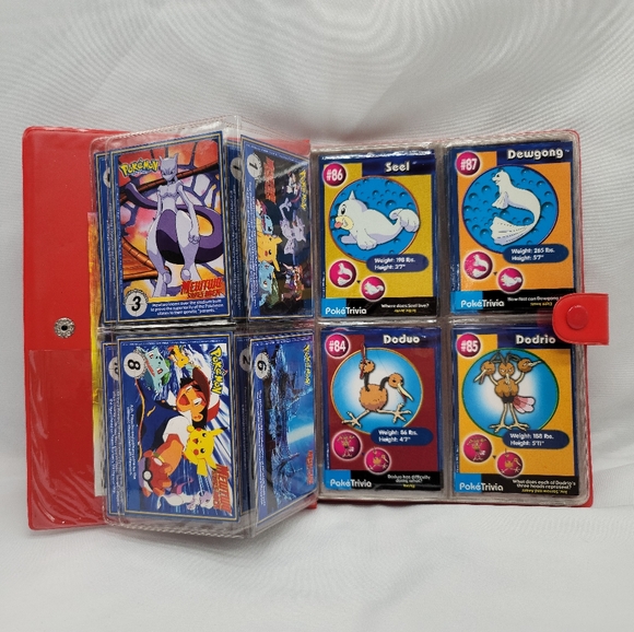 1999 Original Pokemon BurgerKing PokeTrivia Trading Cards + Pikachu Red Binder - Picture 5 of 11
